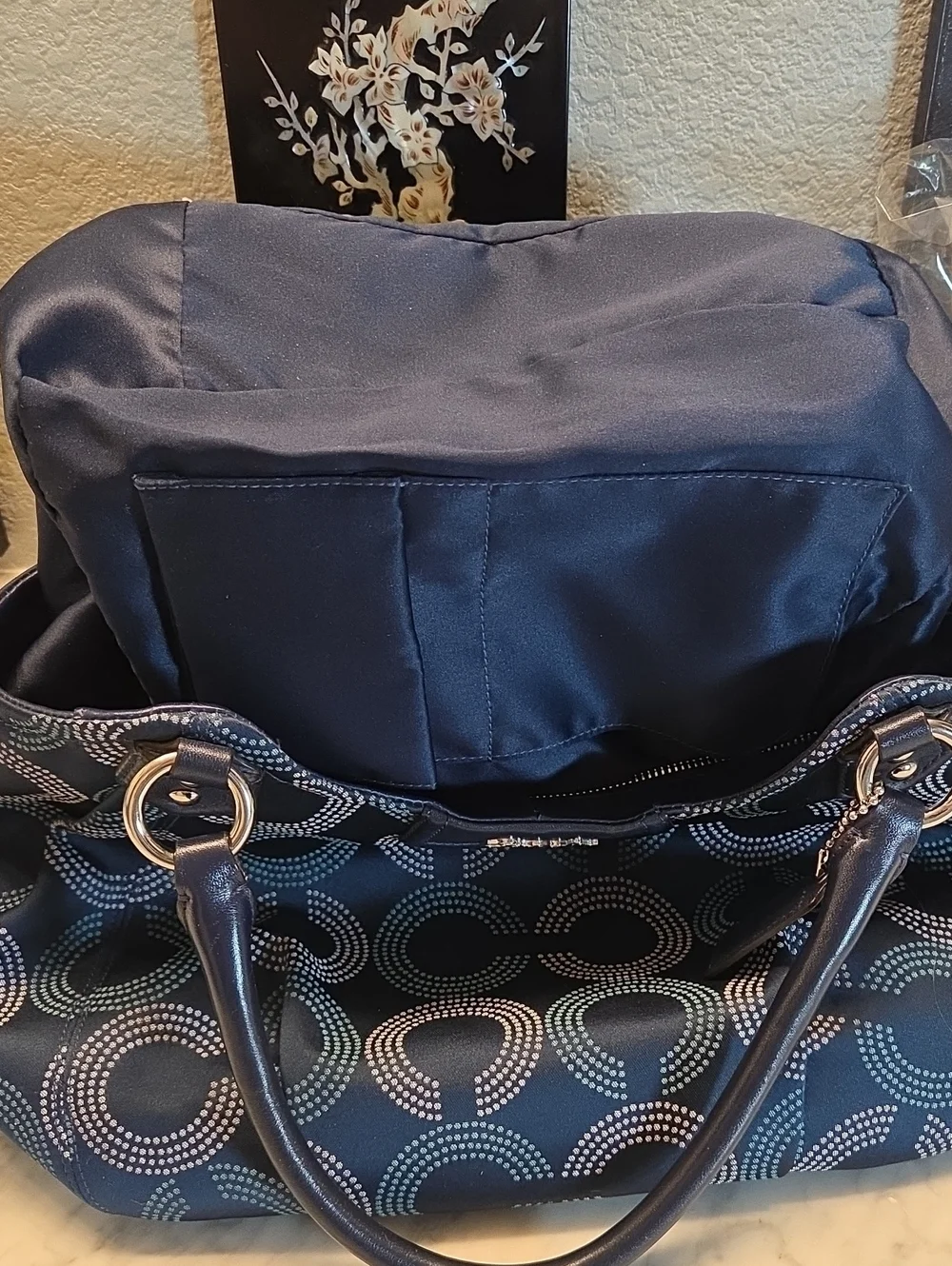 EUC 2013 Coach Op Art Dot Signature C's Tote with Matching Wallet